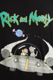 Camiseta azul cuello redondo con diseño de Rick and Morty