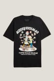 Camiseta negra con diseño de navidad de Rick and Morty