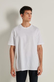 Camiseta unicolor oversize manga corta y texto minimalista
