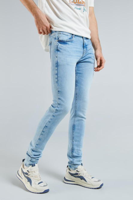 Jean azul claro súper skinny con ajuste ceñido y tiro bajo