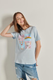 Camiseta manga corta azul clara con diseño de Pinky y Cerebro