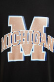 Camiseta cuello redondo unicolor y arte college de Michigan
