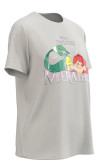 Camiseta unicolor con diseño de La Sirenita, cuello redondo y manga corta