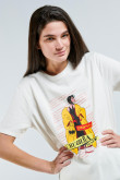 Camiseta unicolor con diseño de Cruella de Vil y manga corta