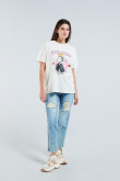 Camiseta unicolor con diseño de Evil Queen y cuello redondo en rib