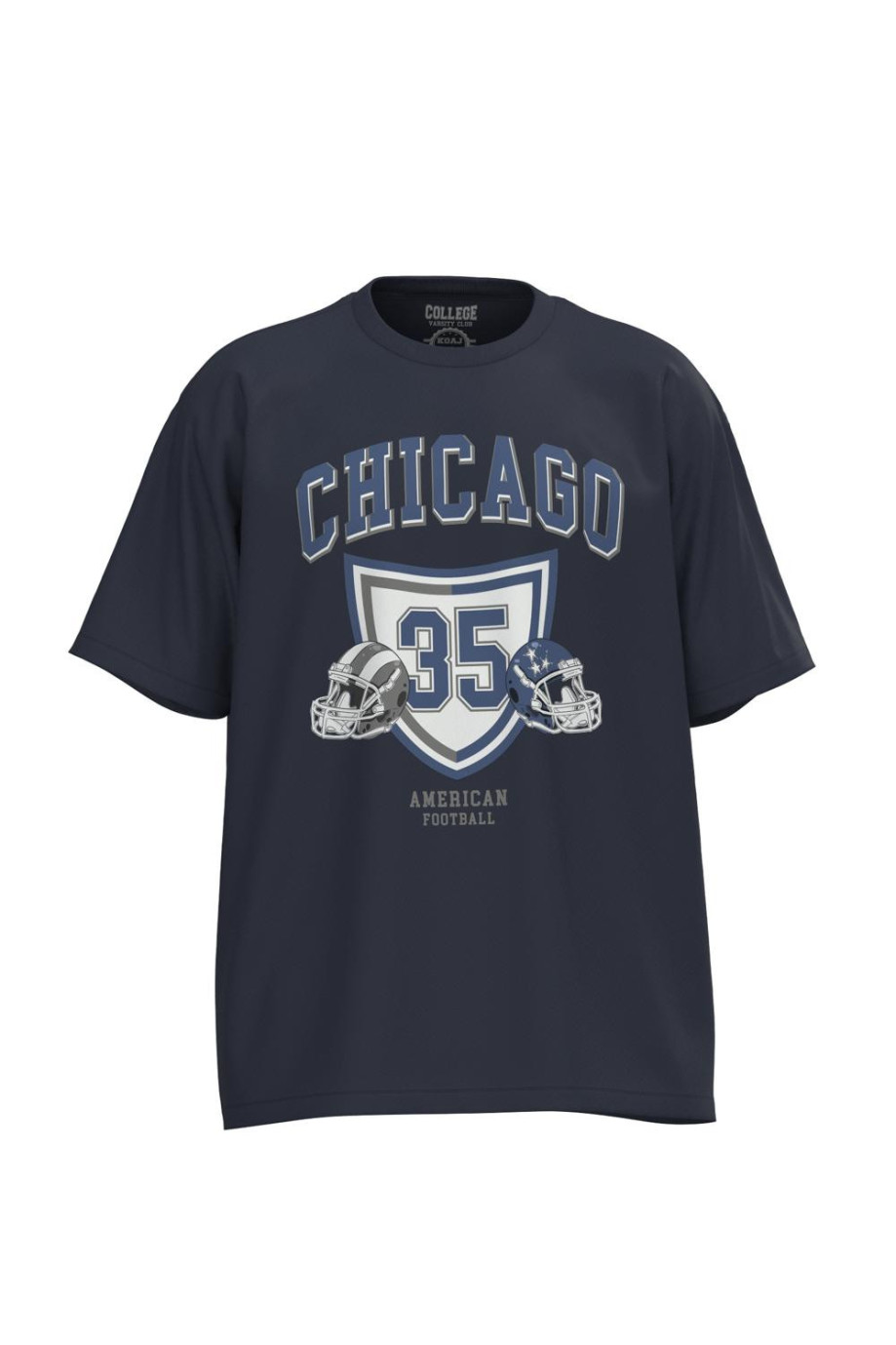 Camiseta oversize unicolor con diseño college de Chicago