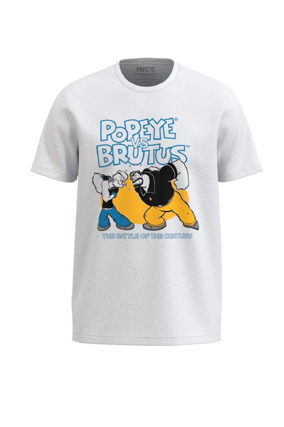 Camiseta unicolor cuello redondo con diseño de Popeye y Brutus