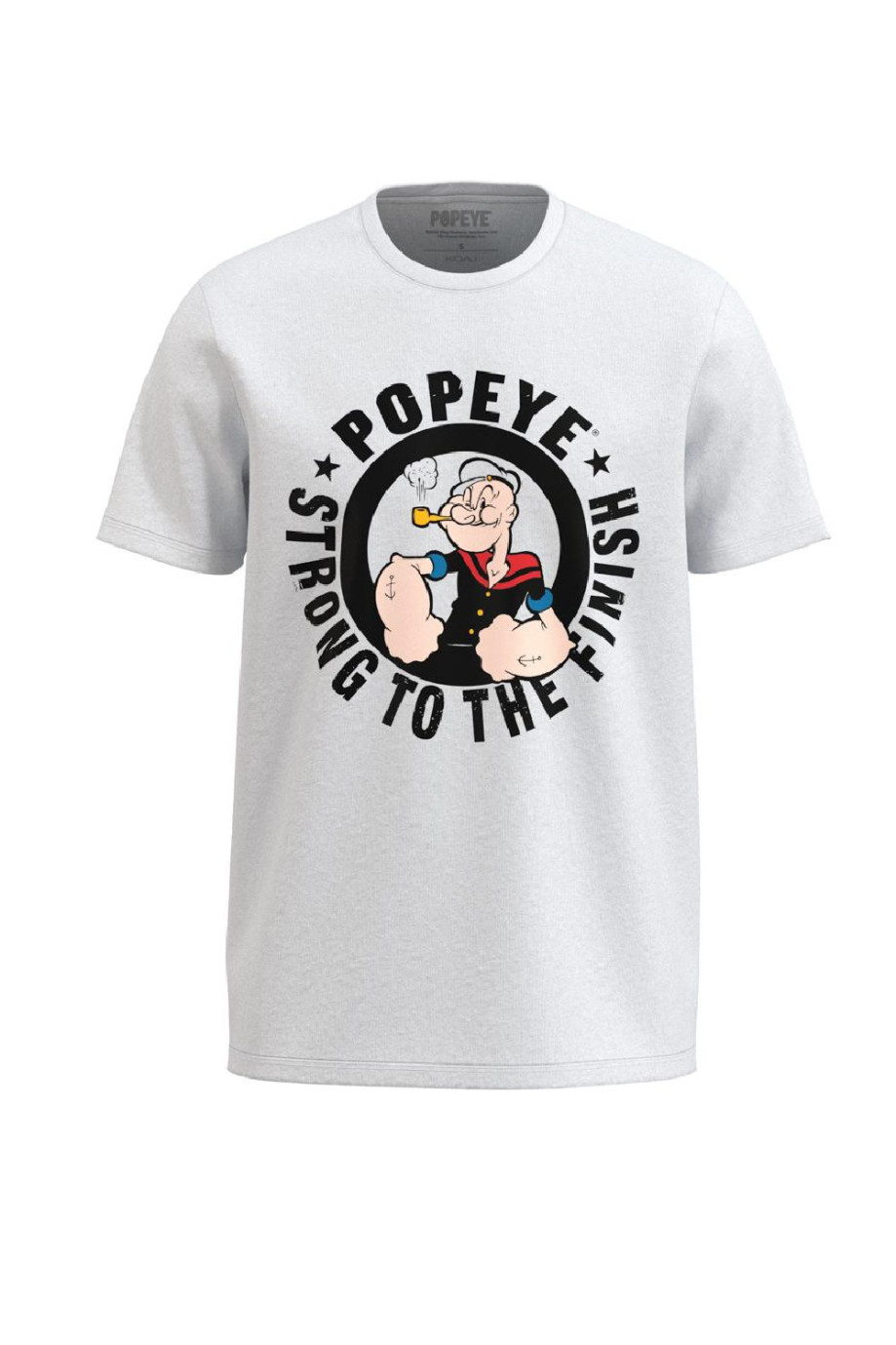 Camiseta unicolor con manga corta y diseño en frente de Popeye