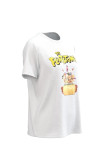 Camiseta unicolor en algodón con cuello redondo y diseño de Los Picapiedra