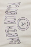 Camiseta manga corta unicolor con texto college de Santa Mónica