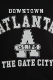 Camiseta unicolor con diseño college de Atlanta y manga corta