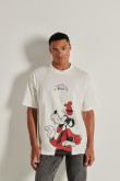Camiseta oversize crema con diseño de Goofy y manga corta