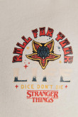 Camiseta cuello redondo unicolor con arte de Stranger Things