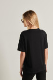 Camiseta negra en algodón con diseño de AC/DC y manga corta