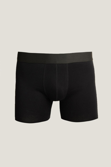 Bóxer largo-midway brief negro con parte delantera forrada