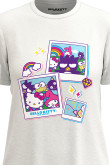 Camiseta unicolor con diseño delantero de Hello Kitty y manga corta
