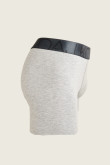 Bóxer gris claro brief-medio con efecto jaspe y costuras planas