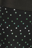 Bóxer negro trunk-corto con diseños de puntos coloridos y tiro bajo