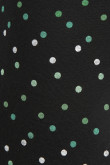 Bóxer negro trunk-corto con diseños de puntos coloridos y tiro bajo