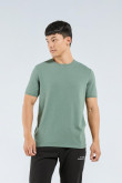 Camiseta cuello redondo verde con texturas y manga corta