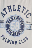 Camiseta unicolor con diseño college de Athletic y manga corta