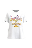 Camiseta unicolor con cuello redondo y diseño de Garfield
