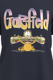 Camiseta unicolor con cuello redondo y diseño de Garfield