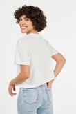 Camiseta crop top crema clara con diseño college de Montreal