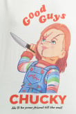 Camiseta crema clara con diseño de Chucky y manga corta