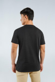 Camiseta negra con cuello redondo y diseño de Rick and Morty