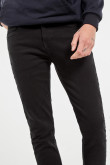 Jean negro súper skinny ajustado con 5 bolsillos y tiro bajo
