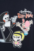 Camiseta oversize manga corta unicolor con diseño de Billy & Mandy