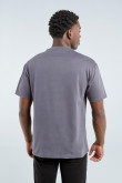 Camiseta gris intensa con cuello redondo y estampado de Jack