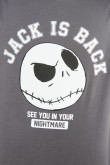 Camiseta gris intensa con cuello redondo y estampado de Jack