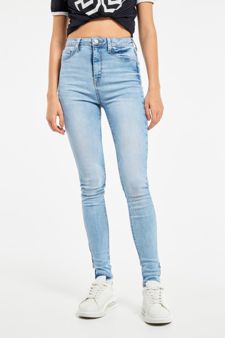 Jean jegging super alto gris oscuro