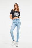 Jean jegging super alto gris oscuro