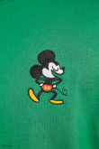 Camiseta verde intensa con cuello redondo oversize y bordado de Mickey