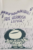 Camiseta lila clara crop top oversize con diseño de Mafalda