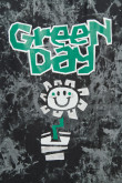 Camiseta cuello redondo negra tie dye con estampado de Green Day