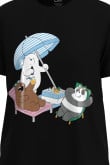 Camiseta unicolor con diseño de Osos Escandalosos y cuello redondo