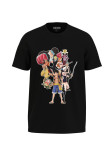 Camiseta unicolor en algodón con diseño de One Piece