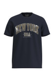 Camiseta manga corta unicolor con diseño college de New York