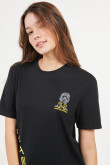 Camiseta negra manga corta con estampados de K-7