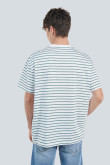 Camiseta unicolor a rayas oversize con cuello redondo