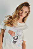 Camiseta manga corta unicolor con diseño de Osos Escandalosos