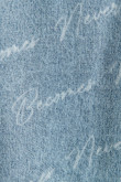 Chaqueta azul de jean oversize con bolsillos de parche