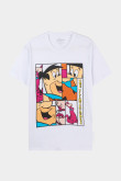 Camiseta manga corta blanca con estampado de Los Picapiedra