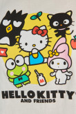 Camiseta crema clara con manga corta y diseño de Hello Kitty