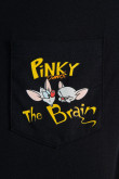 Camiseta manga corta azul con arte de Pinky y Cerebro