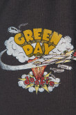 Camiseta unicolor con cuello redondo y diseño Green Day